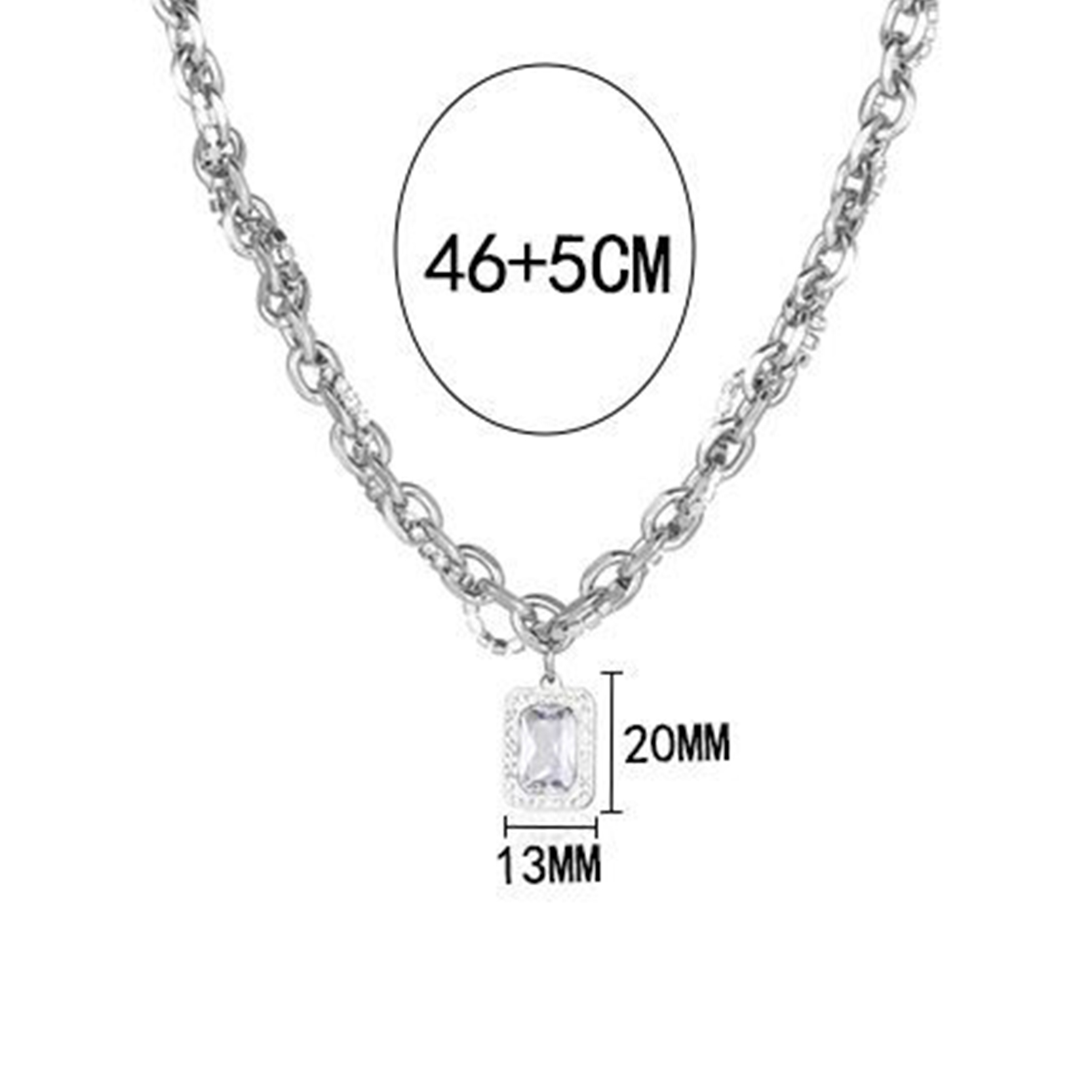 链长46cmx尾链5cmx吊坠长度20mmx吊坠宽度13mm